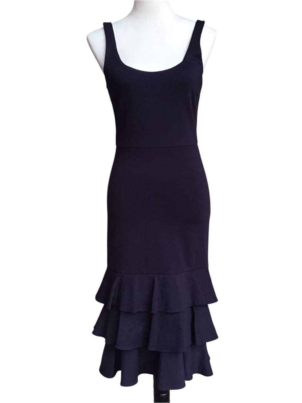 Amanda Uprichard Eloise Ruffled Hem Midi Dress NEW
